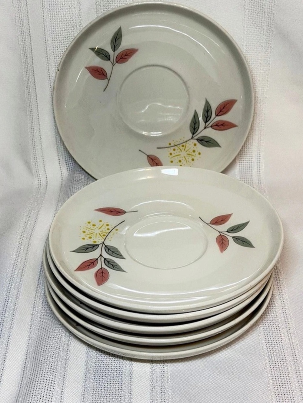 Vintage 1950’s MCM Franciscan Dishes Springsong - 6 saucer plates 6" across
